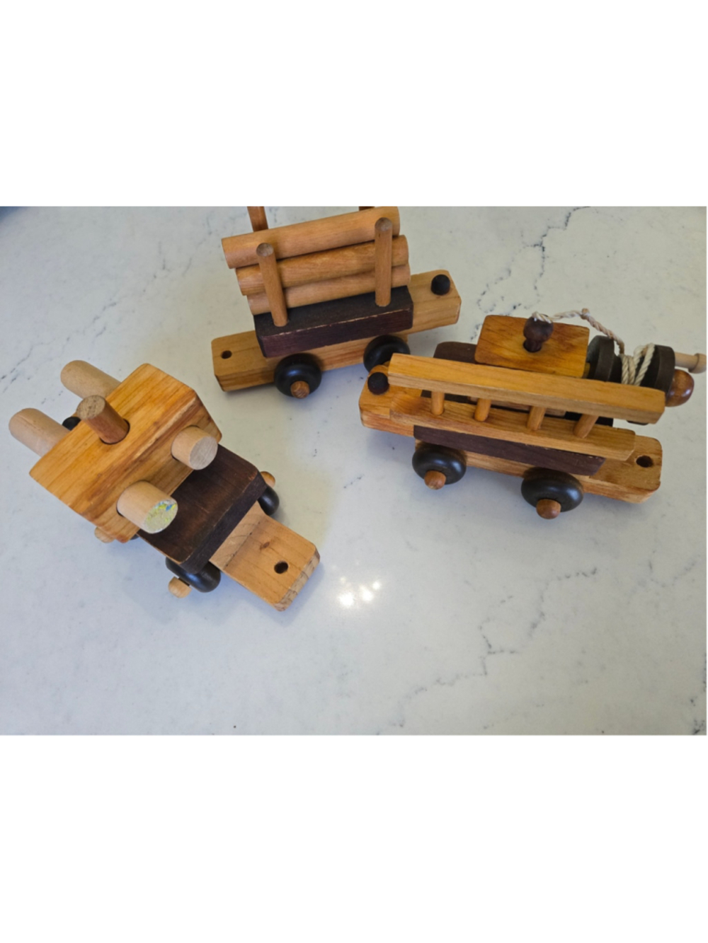 Vintage Timbertoys of Vermont handmade wooden toys made in Vermont Set of 3 - Picture 8 of 8